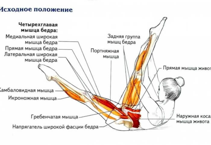 Растяжка мышц передней части бедра